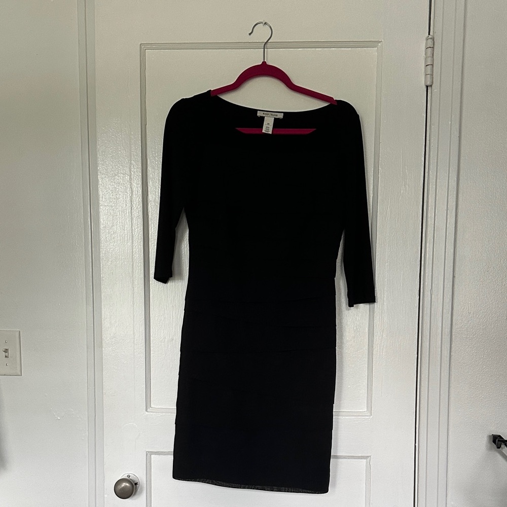 White House Black Market Elegant Black Long Sleeve Dress